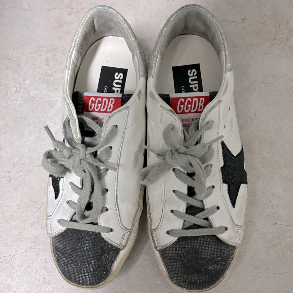 Golden goose super star black/silver sneaker size 36/6